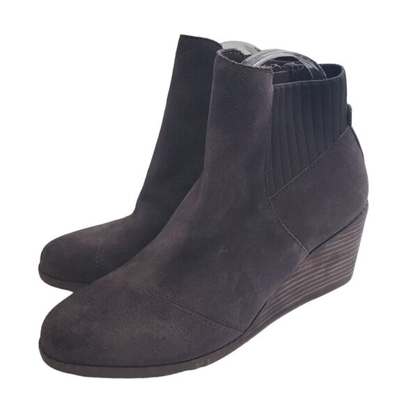 TOMS Sadie Round Toe Chelsea Booties Womens Grey Casual Boots 10016846T Size 7.5 - Picture 1 of 6
